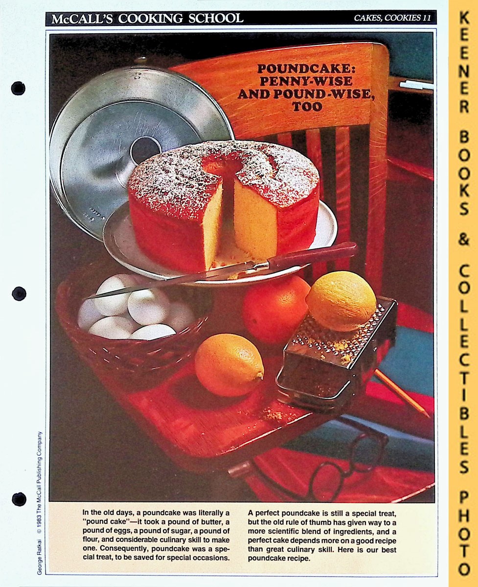 LANGAN, MARIANNE / WING, LUCY (EDITORS) - Mccall's Cooking School Recipe Card: Cakes, Cookies 11 - Poundcake : Replacement Mccall's Recipage or Recipe Card for 3-Ring Binders : Mccall's Cooking School Cookbook Series