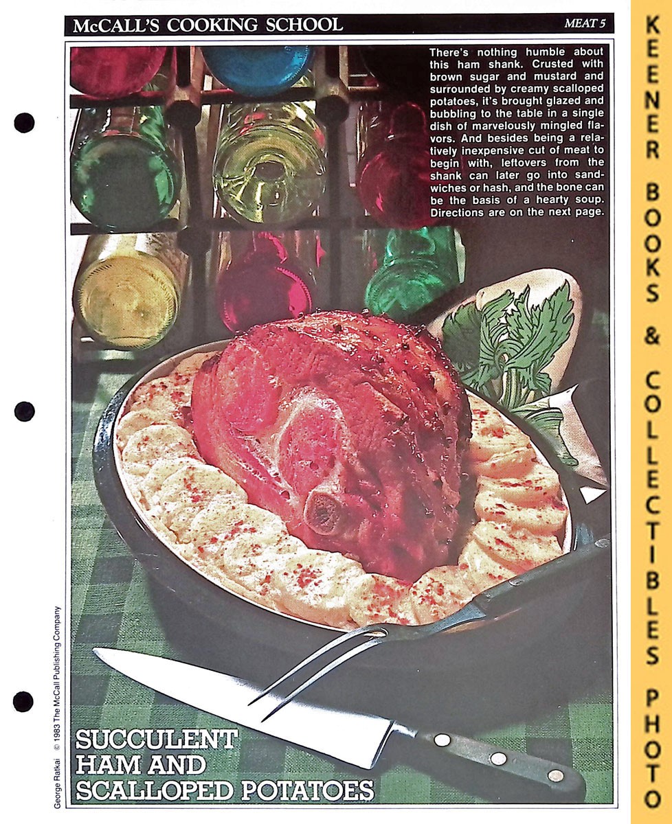 LANGAN, MARIANNE / WING, LUCY (EDITORS) - Mccall's Cooking School Recipe Card: Meat 5 - Baked Ham and Scalloped Potatoes : Replacement Mccall's Recipage or Recipe Card for 3-Ring Binders : Mccall's Cooking School Cookbook Series