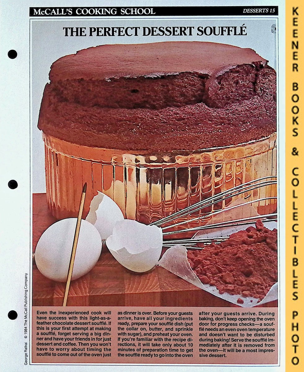 LANGAN, MARIANNE / WING, LUCY (EDITORS) - Mccall's Cooking School Recipe Card: Desserts 15 - Chocolate Souffle : Replacement Mccall's Recipage or Recipe Card for 3-Ring Binders : Mccall's Cooking School Cookbook Series