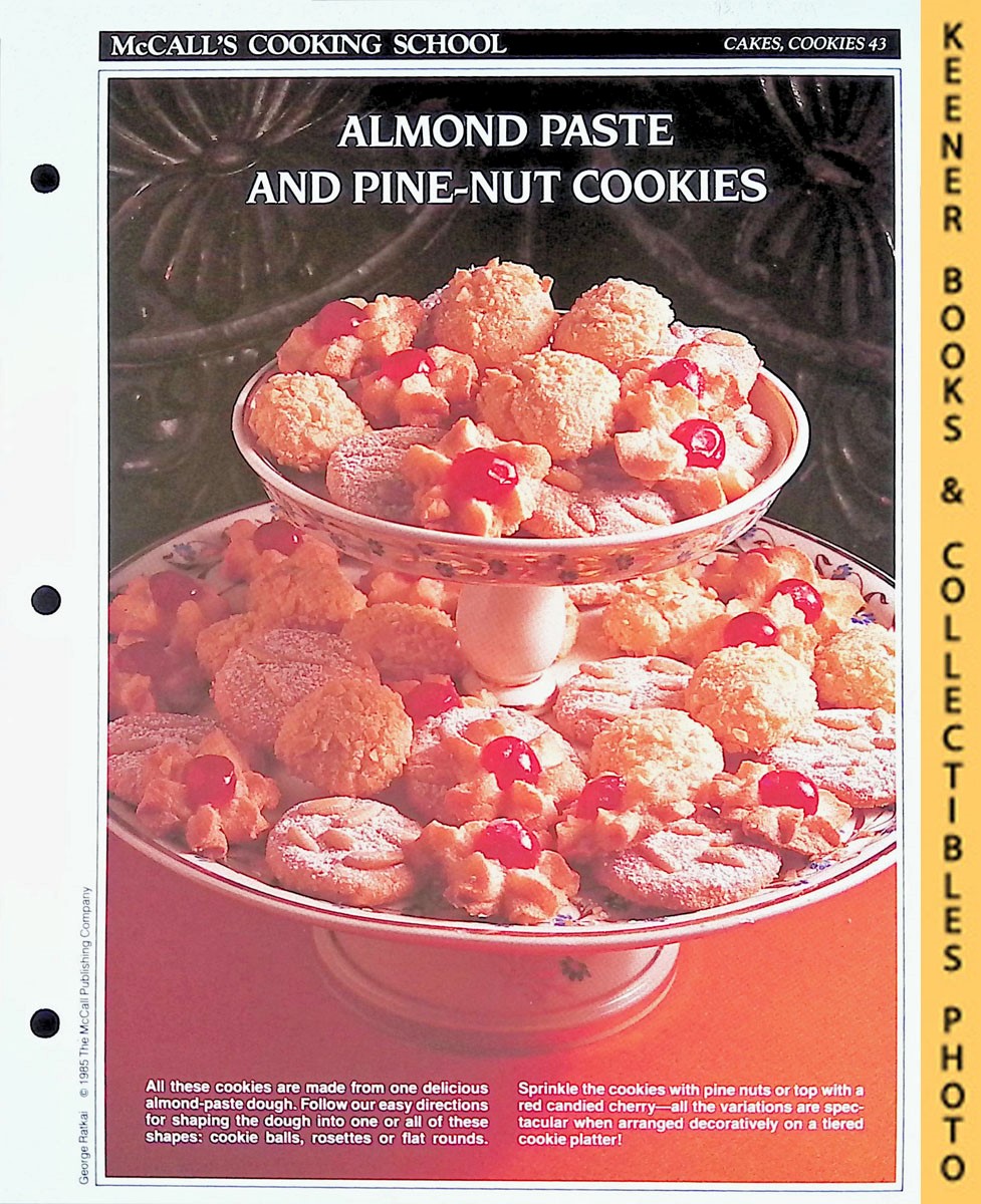 LANGAN, MARIANNE / WING, LUCY (EDITORS) - Mccall's Cooking School Recipe Card: Cakes, Cookies 43 - Pine-Nut Cookies : Replacement Mccall's Recipage or Recipe Card for 3-Ring Binders : Mccall's Cooking School Cookbook Series