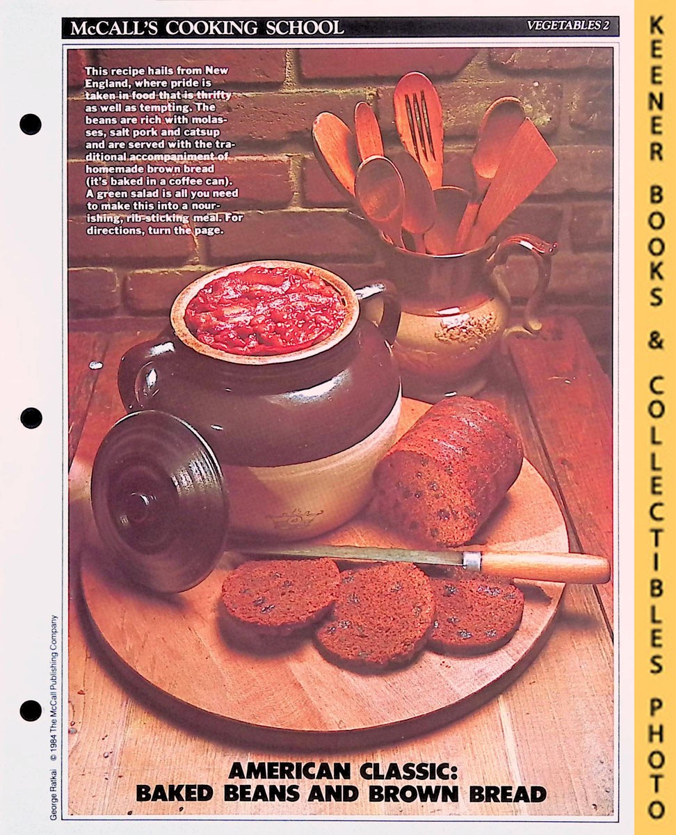 LANGAN, MARIANNE / WING, LUCY (EDITORS) - Mccall's Cooking School Recipe Card: Vegetables 2 - Baked Beans with Boston Brown Bread : Replacement Mccall's Recipage or Recipe Card for 3-Ring Binders : Mccall's Cooking School Cookbook Series