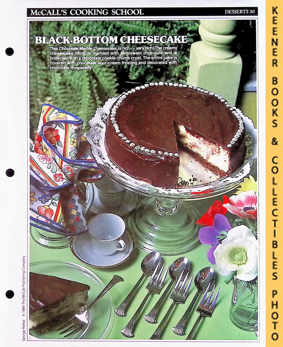 LANGAN, MARIANNE / WING, LUCY (EDITORS) - Mccall's Cooking School Recipe Card: Desserts 30 - Chocolate Marble Cheesecake : Replacement Mccall's Recipage or Recipe Card for 3-Ring Binders : Mccall's Cooking School Cookbook Series