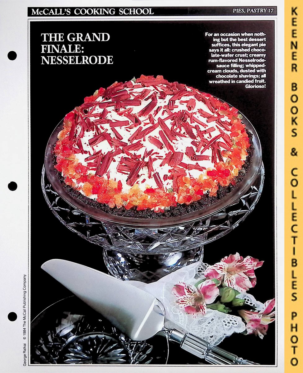 LANGAN, MARIANNE / WING, LUCY (EDITORS) - Mccall's Cooking School Recipe Card: Pies, Pastry 17 - Nesselrode Pie : Replacement Mccall's Recipage or Recipe Card for 3-Ring Binders : Mccall's Cooking School Cookbook Series