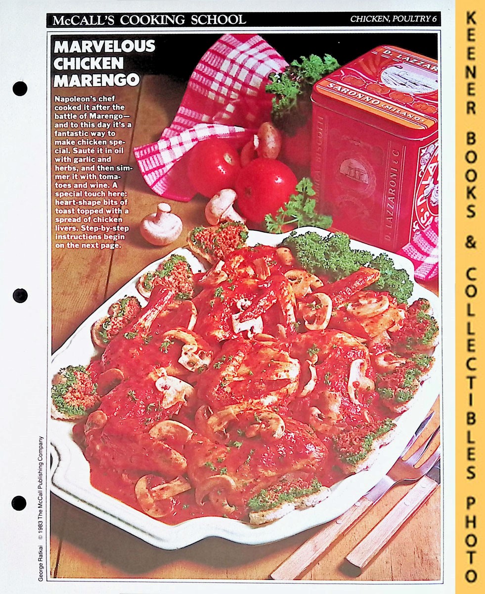 LANGAN, MARIANNE / WING, LUCY (EDITORS) - Mccall's Cooking School Recipe Card: Chicken, Poultry 6 - Chicken Marengo : Replacement Mccall's Recipage or Recipe Card for 3-Ring Binders : Mccall's Cooking School Cookbook Series