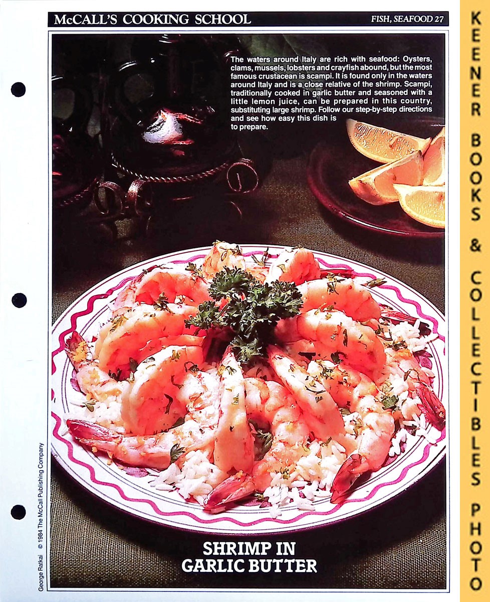 LANGAN, MARIANNE / WING, LUCY (EDITORS) - Mccall's Cooking School Recipe Card: Fish, Seafood 27 - Scampi : Replacement Mccall's Recipage or Recipe Card for 3-Ring Binders : Mccall's Cooking School Cookbook Series