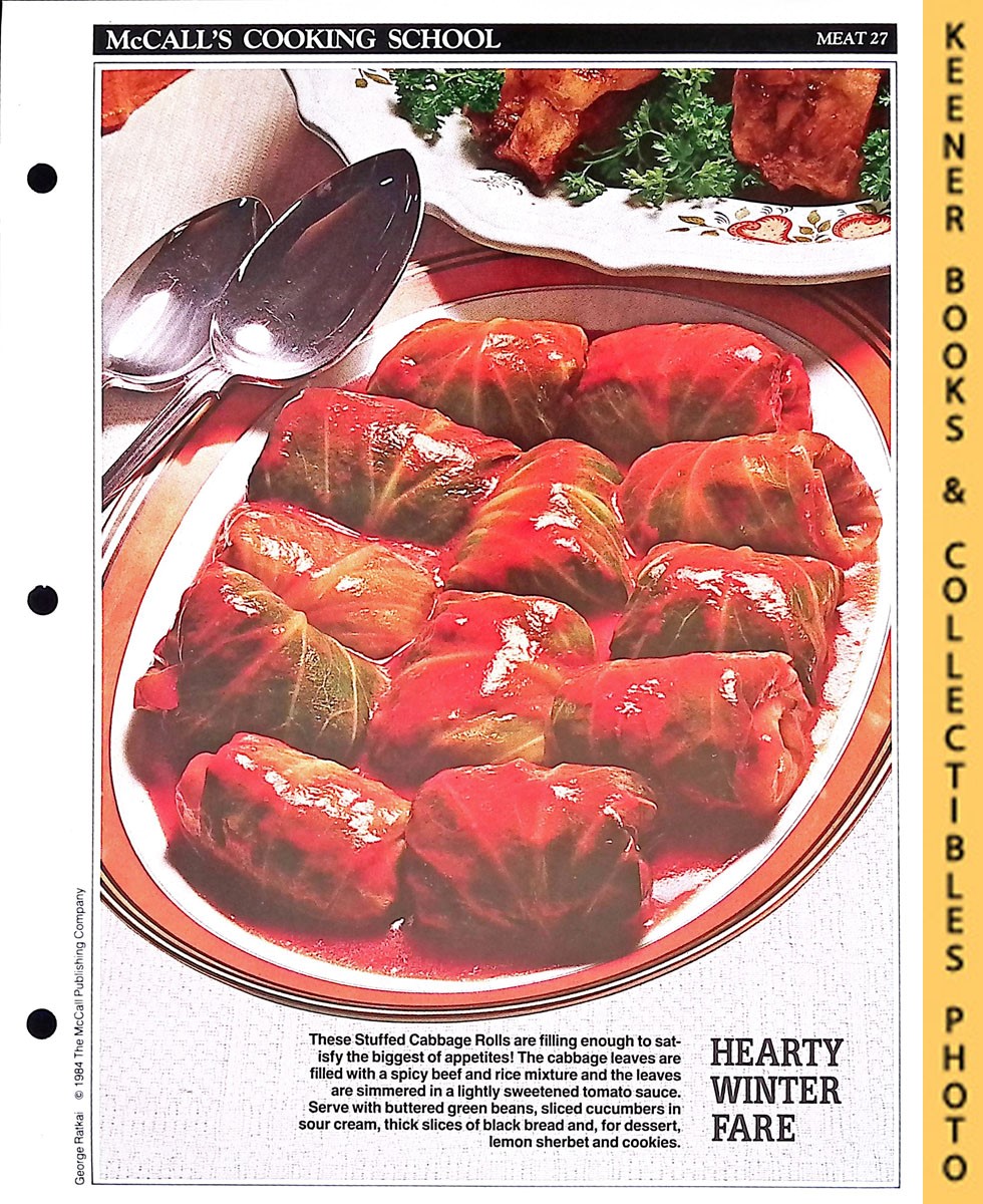 LANGAN, MARIANNE / WING, LUCY (EDITORS) - Mccall's Cooking School Recipe Card: Meat 27 - Stuffed Cabbage Rolls : Replacement Mccall's Recipage or Recipe Card for 3-Ring Binders : Mccall's Cooking School Cookbook Series