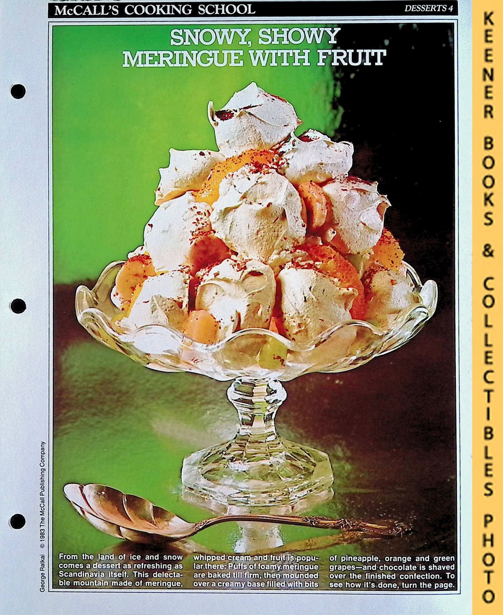 LANGAN, MARIANNE / WING, LUCY (EDITORS) - Mccall's Cooking School Recipe Card: Desserts 4 - Royal Meringue Dessert : Replacement Mccall's Recipage or Recipe Card for 3-Ring Binders : Mccall's Cooking School Cookbook Series