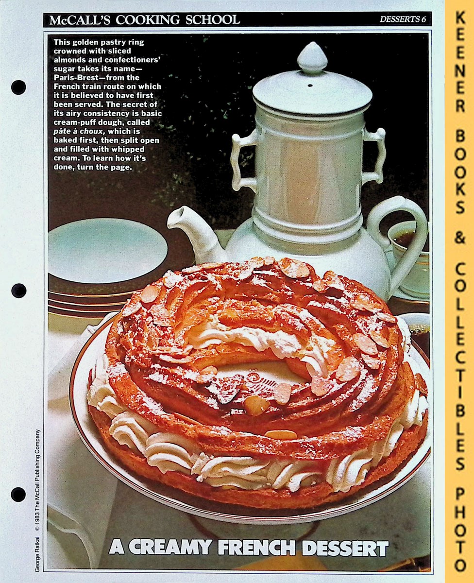 LANGAN, MARIANNE / WING, LUCY (EDITORS) - Mccall's Cooking School Recipe Card: Desserts 6 - Paris-Brest : Replacement Mccall's Recipage or Recipe Card for 3-Ring Binders : Mccall's Cooking School Cookbook Series