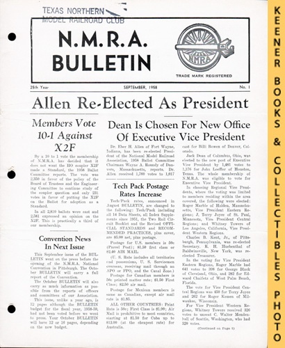 SALMON, T. K. (EDITOR) - Nmra Bulletin Magazine, September 1958: 25th Year No. 1 : Official Publication of the National Model Railroad Association Series