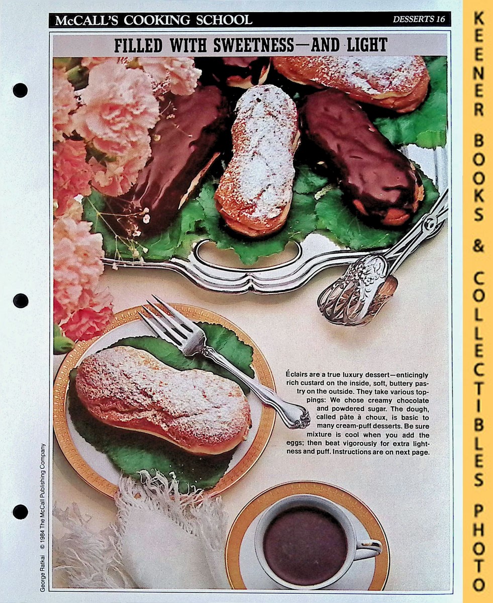 LANGAN, MARIANNE / WING, LUCY (EDITORS) - Mccall's Cooking School Recipe Card: Desserts 16 - Eclairs : Replacement Mccall's Recipage or Recipe Card for 3-Ring Binders : Mccall's Cooking School Cookbook Series