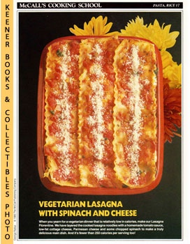 LANGAN, MARIANNE / WING, LUCY (EDITORS) - Mccall's Cooking School Recipe Card: Pasta, Rice 17 - Lasagna Florentine : Replacement Mccall's Recipage or Recipe Card for 3-Ring Binders : Mccall's Cooking School Cookbook Series