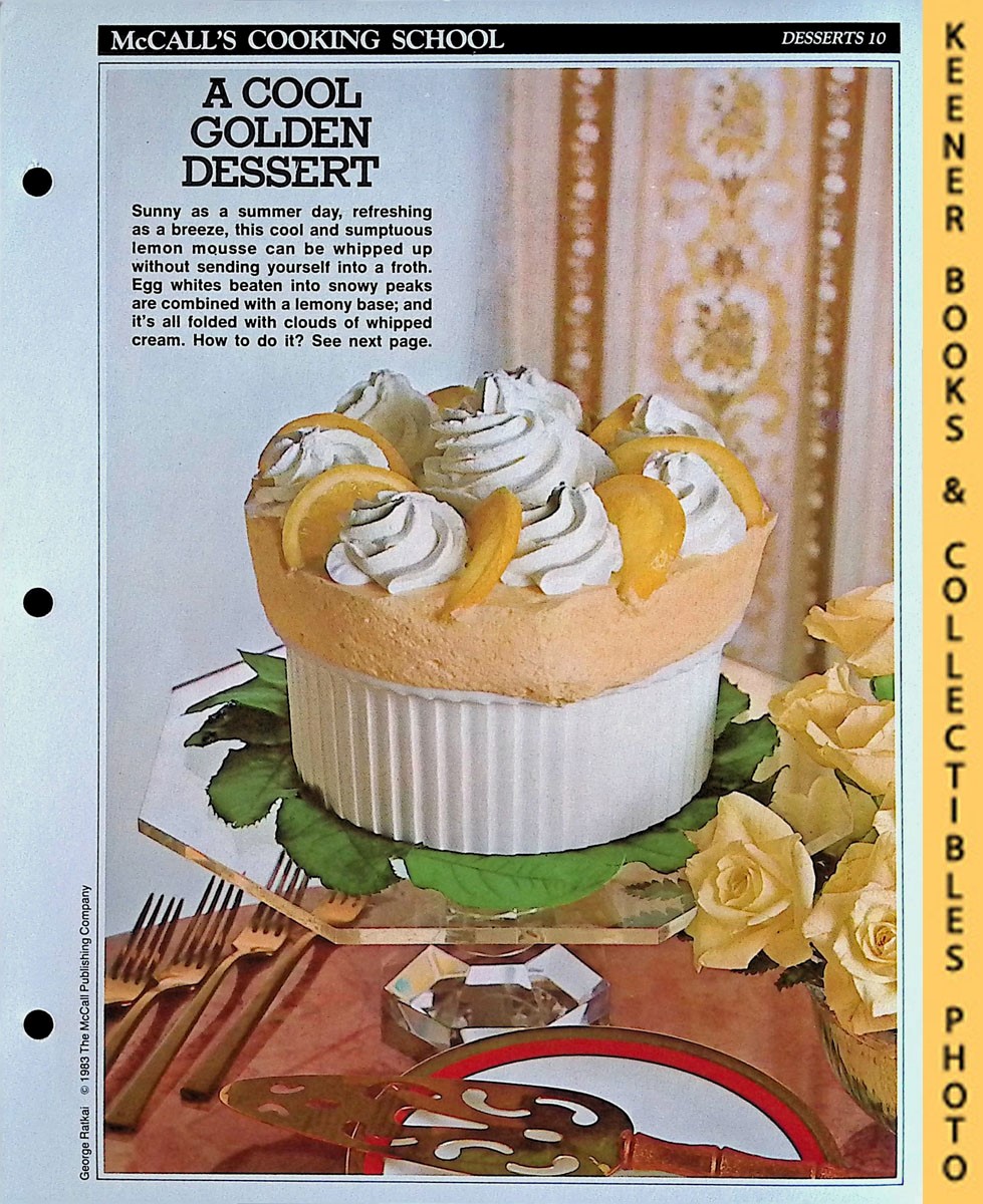 LANGAN, MARIANNE / WING, LUCY (EDITORS) - Mccall's Cooking School Recipe Card: Desserts 10 - Lemon Mousse : Replacement Mccall's Recipage or Recipe Card for 3-Ring Binders : Mccall's Cooking School Cookbook Series