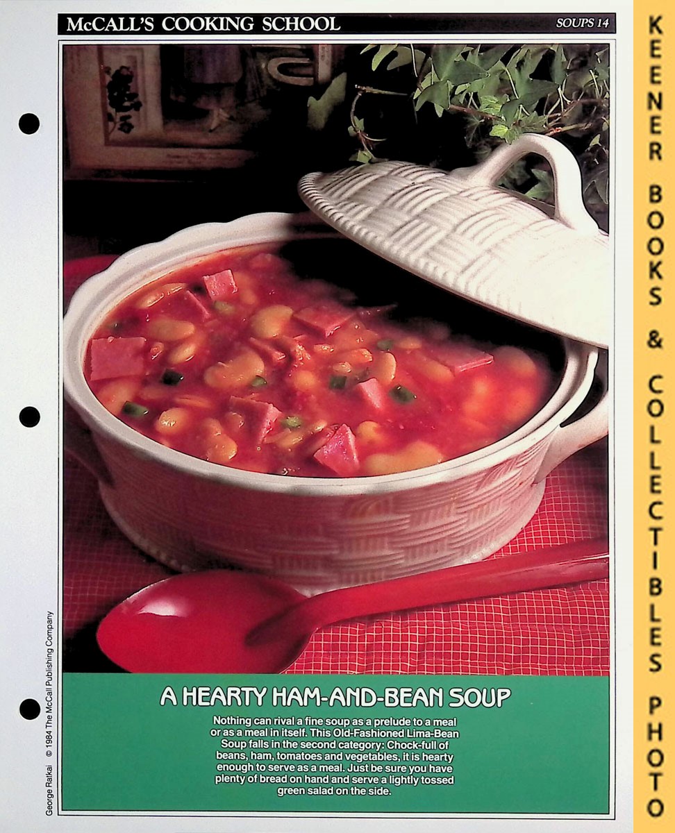 LANGAN, MARIANNE / WING, LUCY (EDITORS) - Mccall's Cooking School Recipe Card: Soups 14 - Old-Fashioned Lima-Bean Soup : Replacement Mccall's Recipage or Recipe Card for 3-Ring Binders : Mccall's Cooking School Cookbook Series