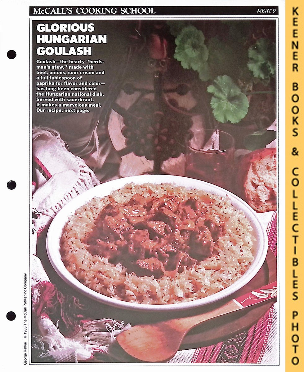 LANGAN, MARIANNE / WING, LUCY (EDITORS) - Mccall's Cooking School Recipe Card: Meat 9 - Hungarian Goulash with Sauerkraut : Replacement Mccall's Recipage or Recipe Card for 3-Ring Binders : Mccall's Cooking School Cookbook Series