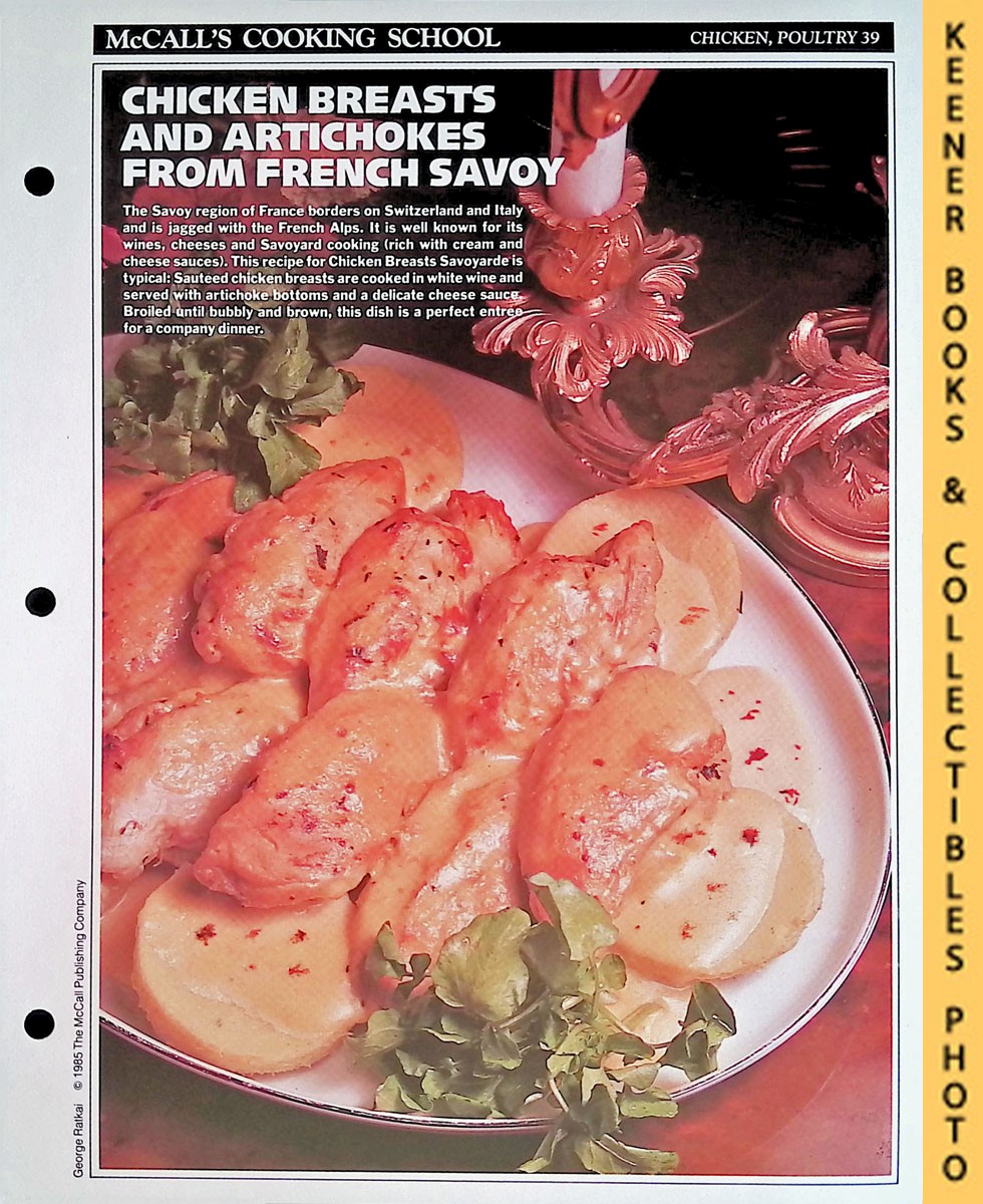 LANGAN, MARIANNE / WING, LUCY (EDITORS) - Mccall's Cooking School Recipe Card: Chicken, Poultry 39 - Chicken Breasts Savoyarde : Replacement Mccall's Recipage or Recipe Card for 3-Ring Binders : Mccall's Cooking School Cookbook Series
