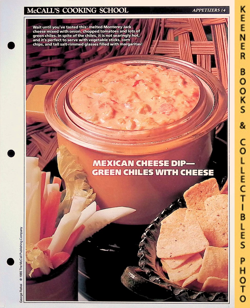 LANGAN, MARIANNE / WING, LUCY (EDITORS) - Mccall's Cooking School Recipe Card: Appetizers 14 - Chile con Queso : Replacement Mccall's Recipage or Recipe Card for 3-Ring Binders : Mccall's Cooking School Cookbook Series