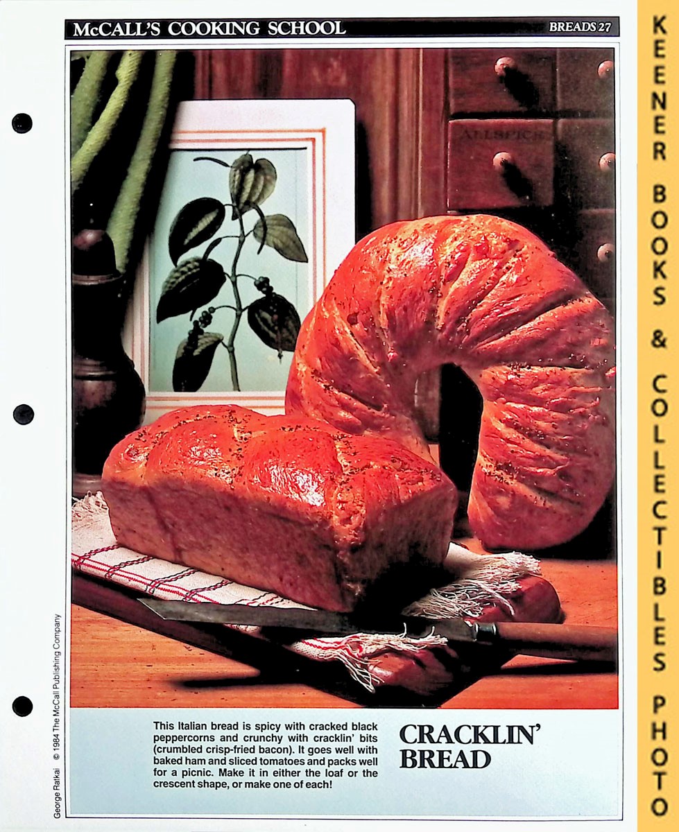 LANGAN, MARIANNE / WING, LUCY (EDITORS) - Mccall's Cooking School Recipe Card: Breads 27 - Black-Pepper Bread : Replacement Mccall's Recipage or Recipe Card for 3-Ring Binders : Mccall's Cooking School Cookbook Series