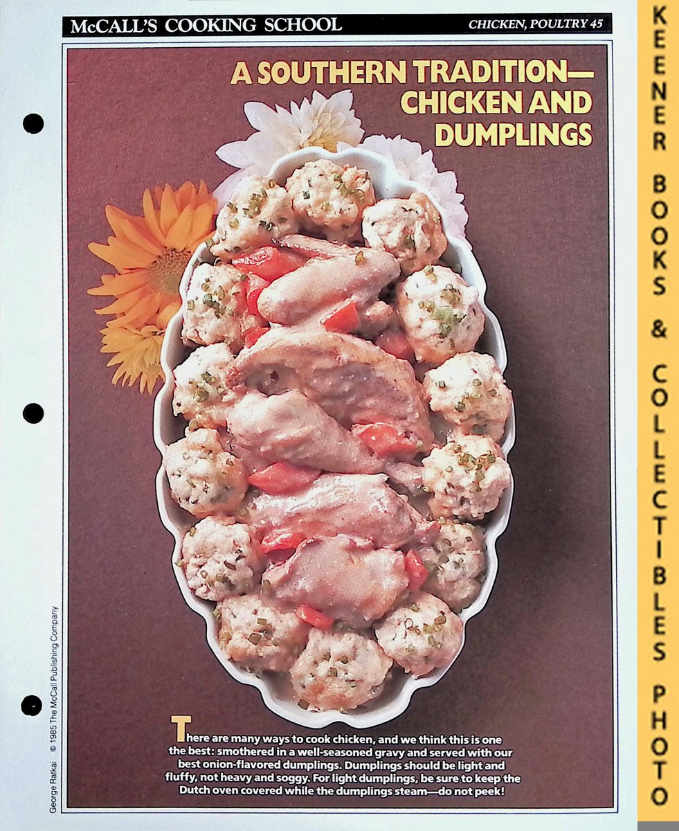 LANGAN, MARIANNE / WING, LUCY (EDITORS) - Mccall's Cooking School Recipe Card: Chicken, Poultry 45 - Old-Fashioned Chicken and Dumplings : Replacement Mccall's Recipage or Recipe Card for 3-Ring Binders : Mccall's Cooking School Cookbook Series