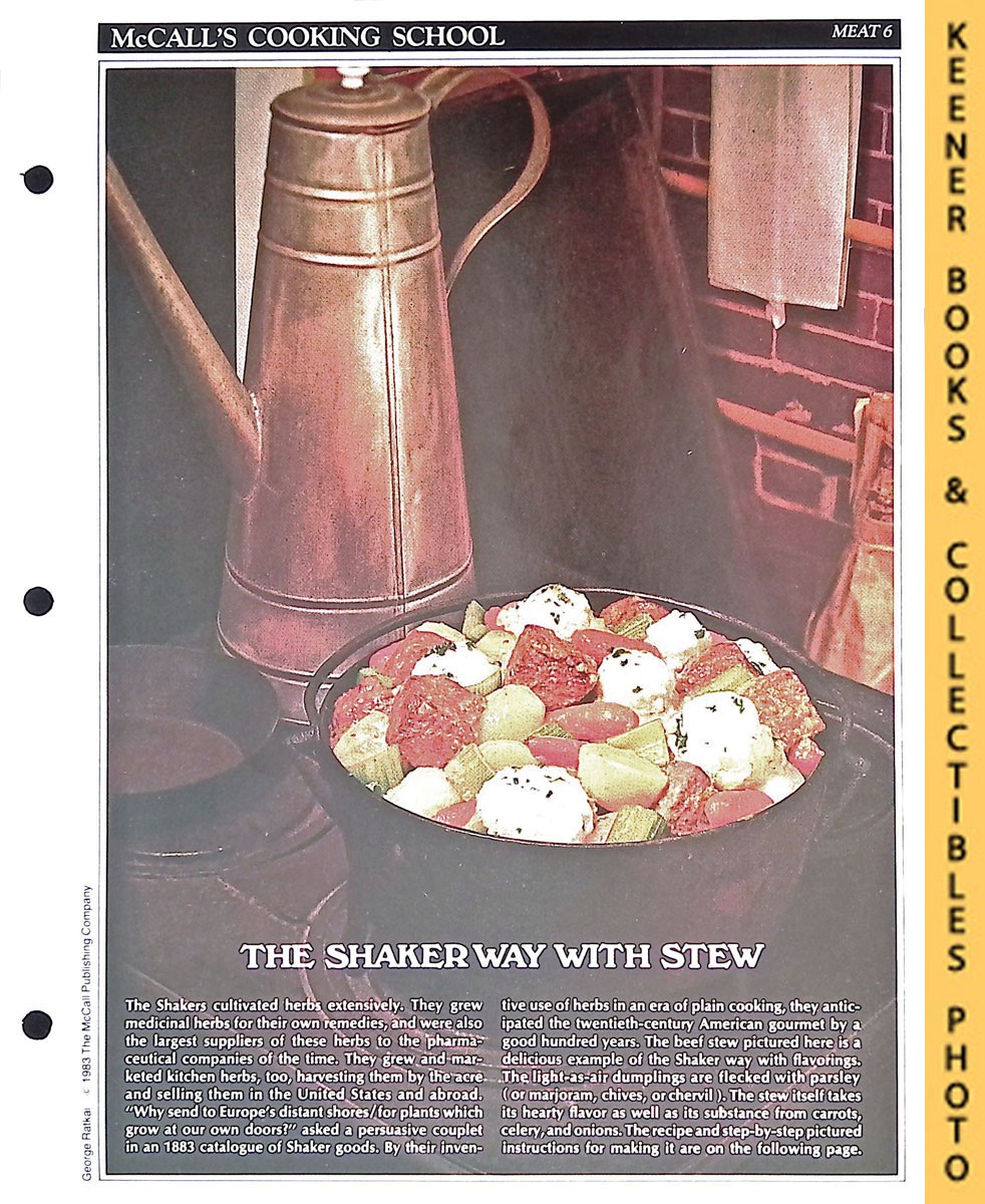 LANGAN, MARIANNE / WING, LUCY (EDITORS) - Mccall's Cooking School Recipe Card: Meat 6 - Beef Stew with Parsley Dumplings : Replacement Mccall's Recipage or Recipe Card for 3-Ring Binders : Mccall's Cooking School Cookbook Series