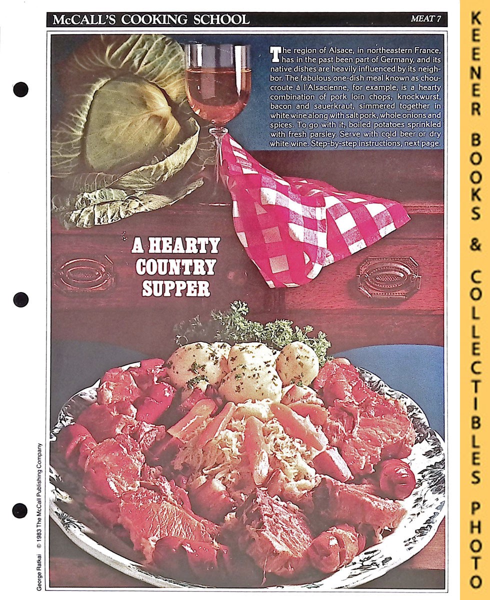 LANGAN, MARIANNE / WING, LUCY (EDITORS) - Mccall's Cooking School Recipe Card: Meat 7 - Choucroute a LAlsacienne : Replacement Mccall's Recipage or Recipe Card for 3-Ring Binders : Mccall's Cooking School Cookbook Series