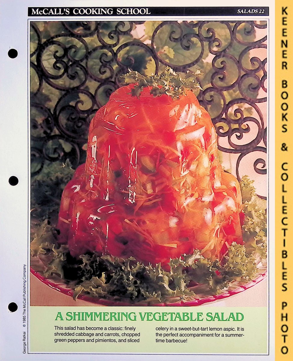LANGAN, MARIANNE / WING, LUCY (EDITORS) - Mccall's Cooking School Recipe Card: Salads 22 - Perfection Salad : Replacement Mccall's Recipage or Recipe Card for 3-Ring Binders : Mccall's Cooking School Cookbook Series