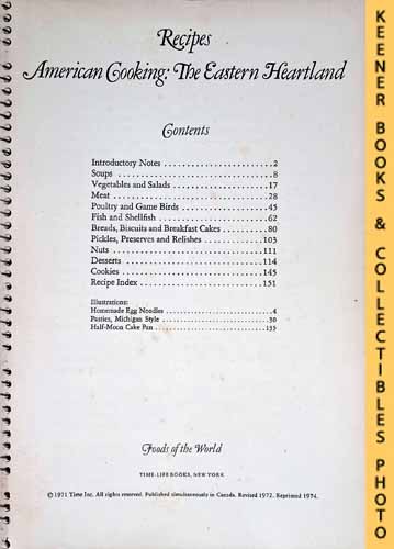 TIME-LIFE BOOKS EDITORS - Recipes: American Cooking: The Eastern Heartland: Foods of the World Series