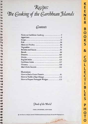 TIME-LIFE BOOKS EDITORS - Recipes: The Cooking of the Caribbean Islands: Foods of the World Series