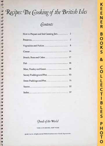TIME-LIFE BOOKS EDITORS - Recipes: The Cooking of the British Isles: Foods of the World Series