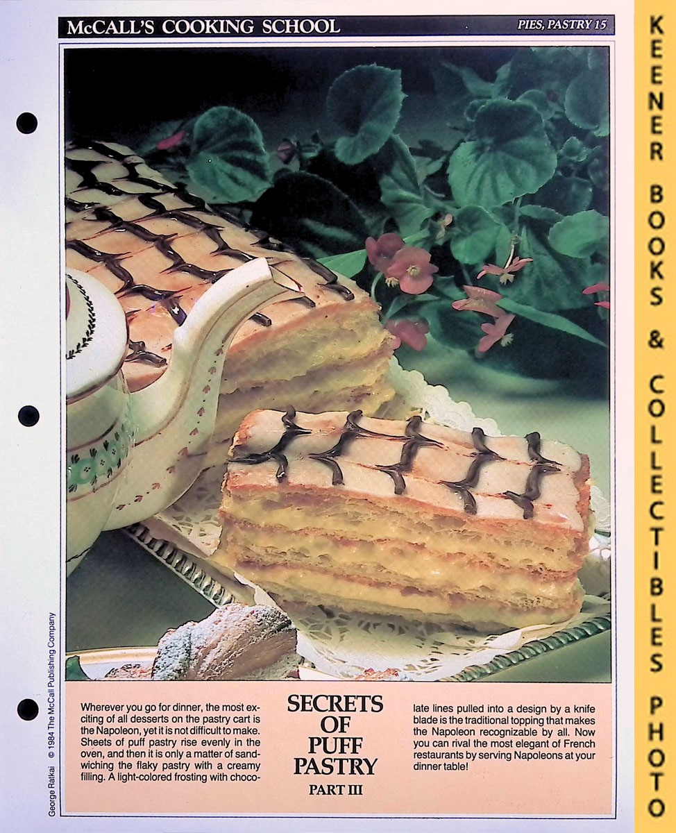 LANGAN, MARIANNE / WING, LUCY (EDITORS) - Mccall's Cooking School Recipe Card: Pies, Pastry 15 - Napoleons : Replacement Mccall's Recipage or Recipe Card for 3-Ring Binders : Mccall's Cooking School Cookbook Series