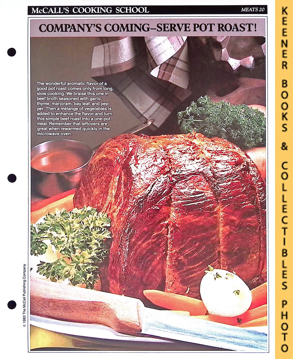 LANGAN, MARIANNE / WING, LUCY (EDITORS) - Mccall's Cooking School Recipe Card: Meat 20 - Perfect Pot Roast : Replacement Mccall's Recipage or Recipe Card for 3-Ring Binders : Mccall's Cooking School Cookbook Series