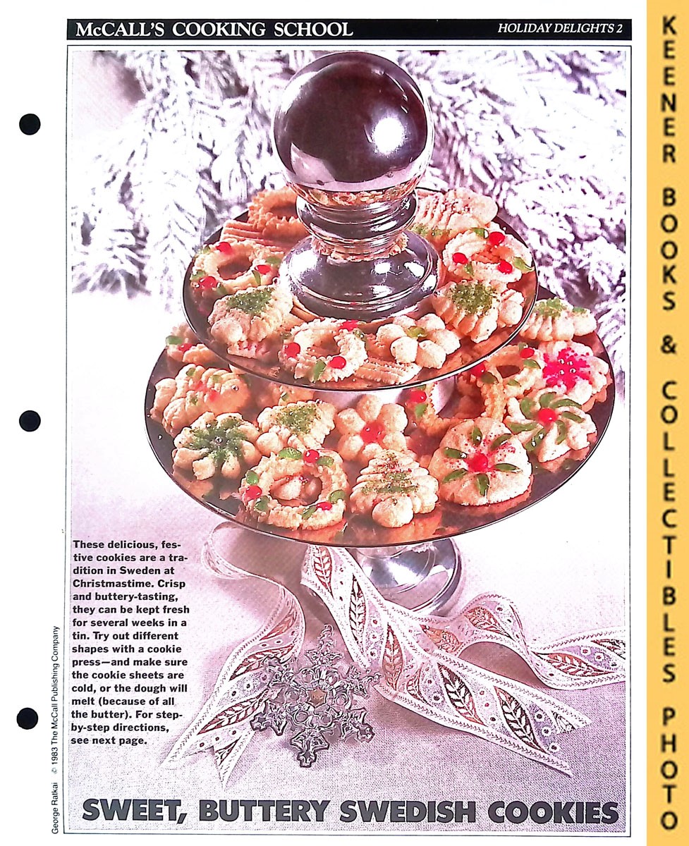 LANGAN, MARIANNE / WING, LUCY (EDITORS) - Mccall's Cooking School Recipe Card: Holiday Delights 2 - Spritz Cookies : Replacement Mccall's Recipage or Recipe Card for 3-Ring Binders : Mccall's Cooking School Cookbook Series