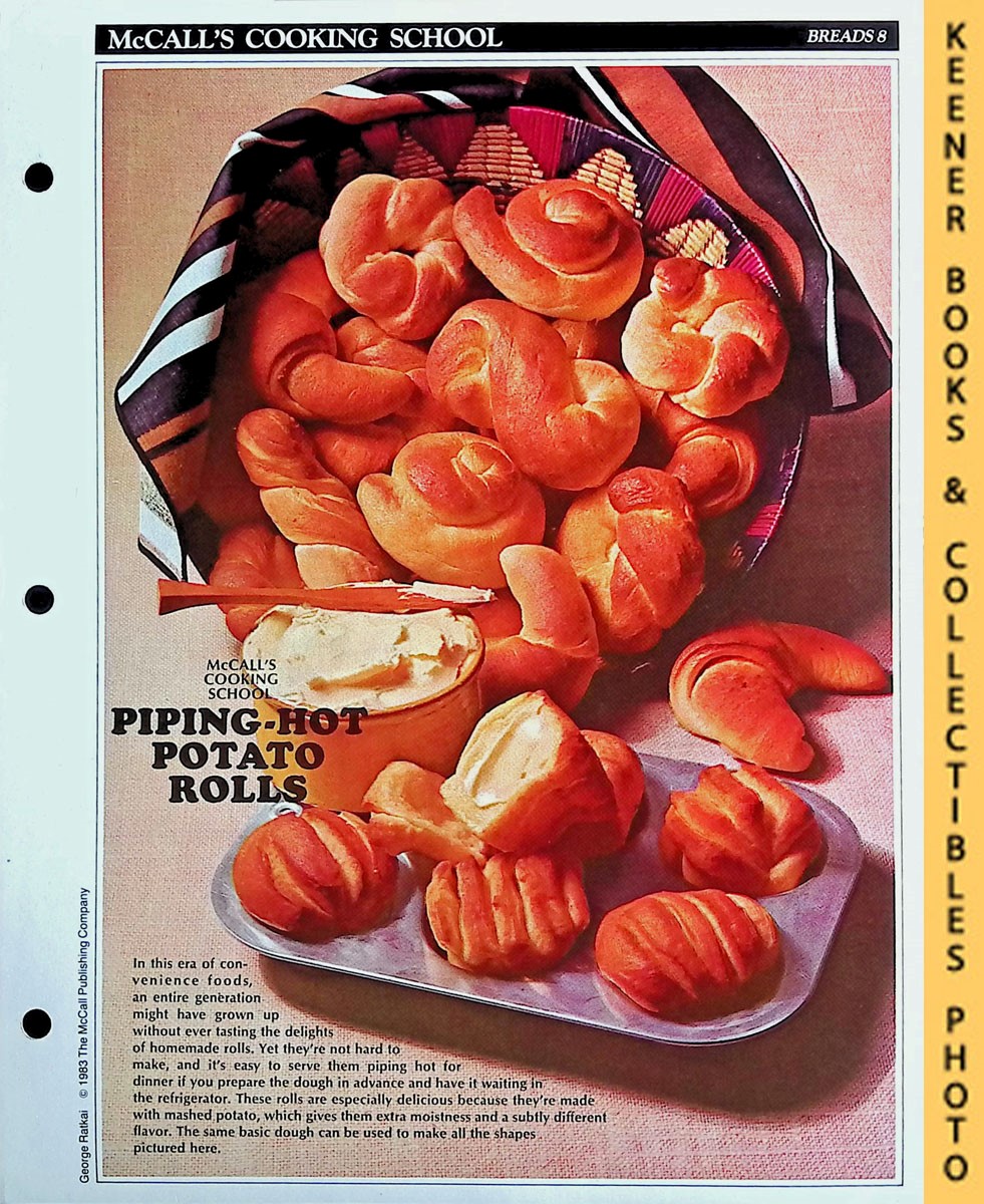 LANGAN, MARIANNE / WING, LUCY (EDITORS) - Mccall's Cooking School Recipe Card: Breads 8 - Refrigerator Potato Rolls : Replacement Mccall's Recipage or Recipe Card for 3-Ring Binders : Mccall's Cooking School Cookbook Series