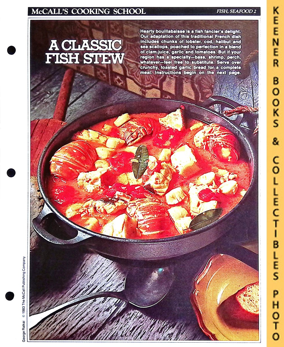 LANGAN, MARIANNE / WING, LUCY (EDITORS) - Mccall's Cooking School Recipe Card: Fish, Seafood 2 - Bouillabaisse : Replacement Mccall's Recipage or Recipe Card for 3-Ring Binders : Mccall's Cooking School Cookbook Series