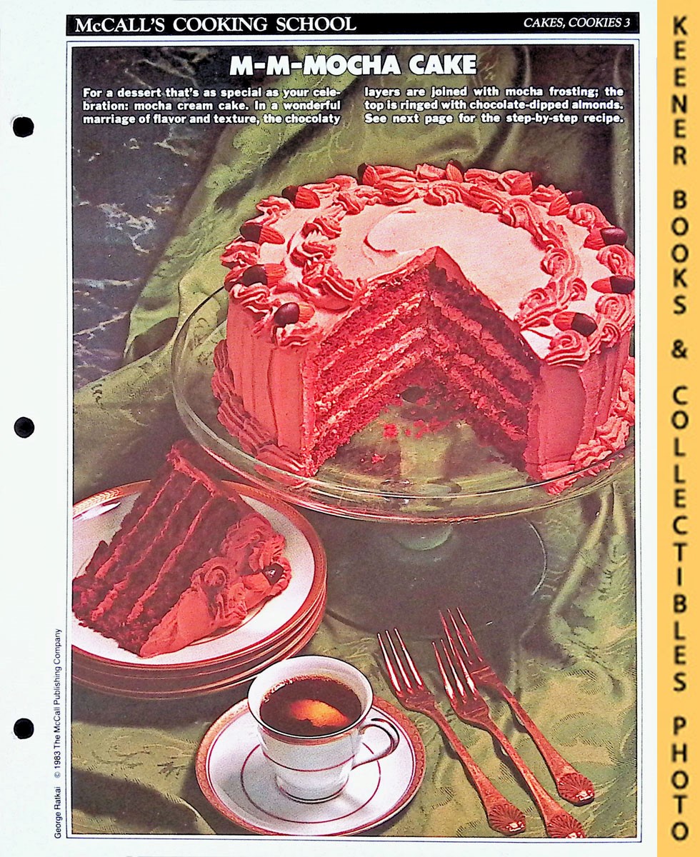 LANGAN, MARIANNE / WING, LUCY (EDITORS) - Mccall's Cooking School Recipe Card: Cakes, Cookies 3 - Mocha Cream Cake : Replacement Mccall's Recipage or Recipe Card for 3-Ring Binders : Mccall's Cooking School Cookbook Series