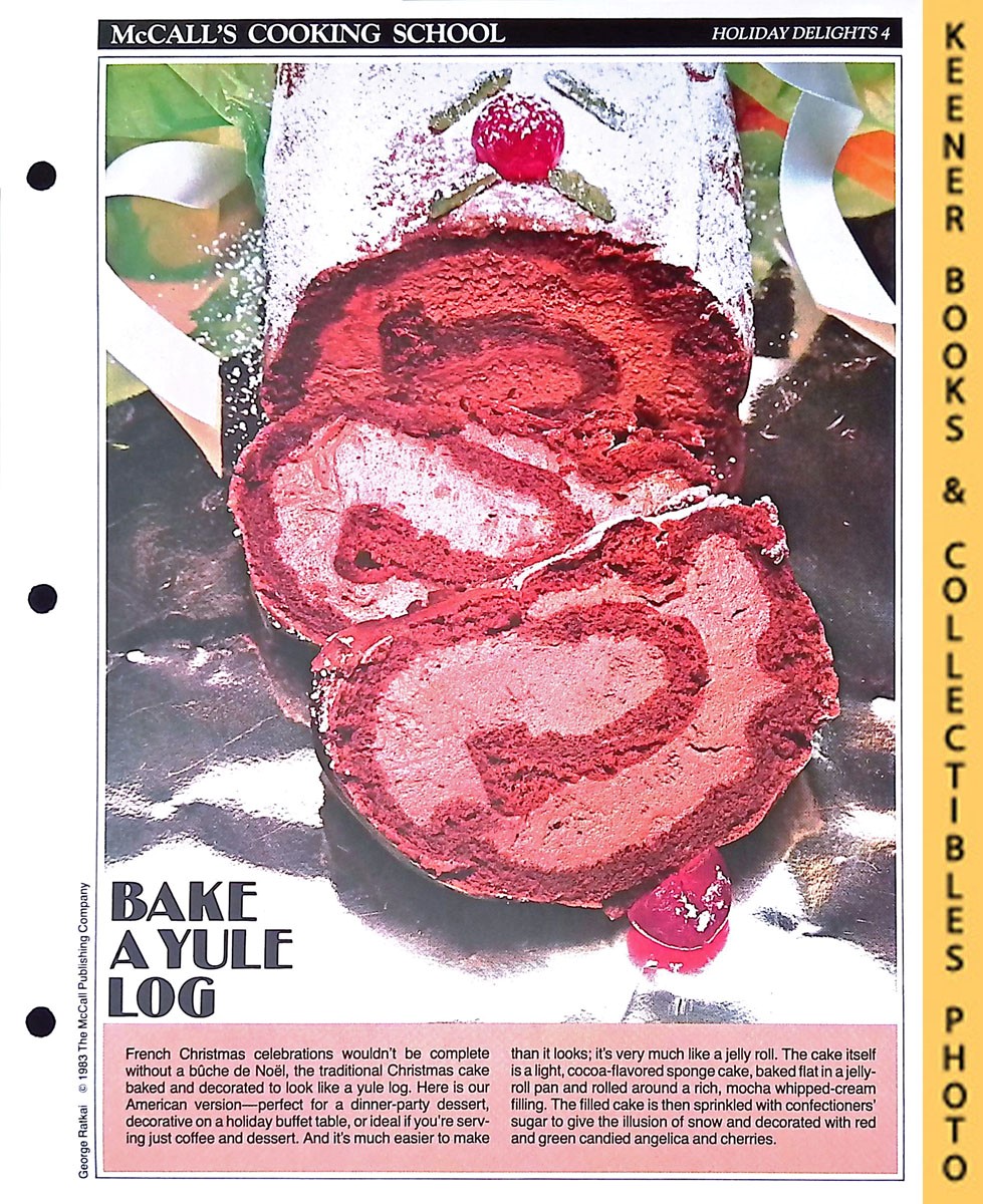 LANGAN, MARIANNE / WING, LUCY (EDITORS) - Mccall's Cooking School Recipe Card: Holiday Delights 4 - Holiday Chocolate Log : Replacement Mccall's Recipage or Recipe Card for 3-Ring Binders : Mccall's Cooking School Cookbook Series