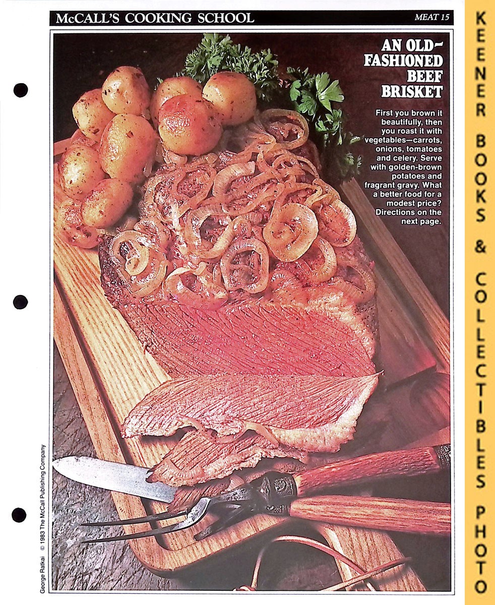 LANGAN, MARIANNE / WING, LUCY (EDITORS) - Mccall's Cooking School Recipe Card: Meat 15 - Beef Brisket with Browned Potatoes : Replacement Mccall's Recipage or Recipe Card for 3-Ring Binders : Mccall's Cooking School Cookbook Series
