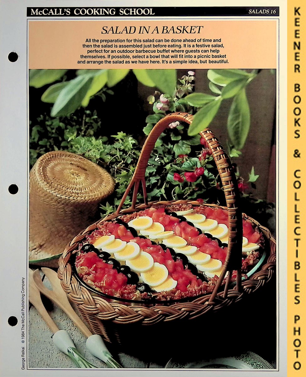 LANGAN, MARIANNE / WING, LUCY (EDITORS) - Mccall's Cooking School Recipe Card: Salads 16 - Layered Vegetable Salad : Replacement Mccall's Recipage or Recipe Card for 3-Ring Binders : Mccall's Cooking School Cookbook Series