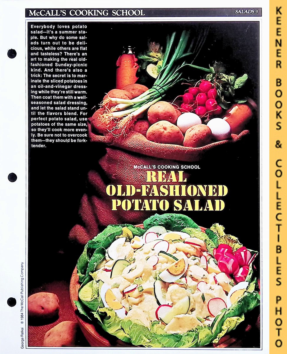 LANGAN, MARIANNE / WING, LUCY (EDITORS) - Mccall's Cooking School Recipe Card: Salads 3 - Old-Fashioned Potato Salad : Replacement Mccall's Recipage or Recipe Card for 3-Ring Binders : Mccall's Cooking School Cookbook Series