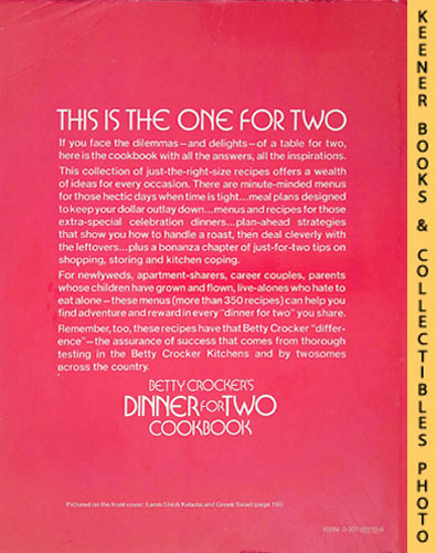 BETTY CROCKER KITCHENS - Betty Crocker's Dinner for Two Cookbook