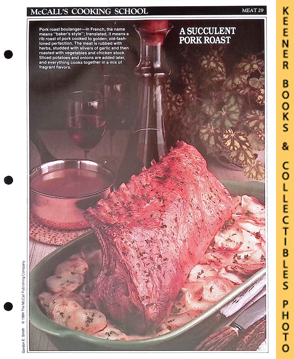 LANGAN, MARIANNE / WING, LUCY (EDITORS) - Mccall's Cooking School Recipe Card: Meat 29 - Roast Pork Boulanger : Replacement Mccall's Recipage or Recipe Card for 3-Ring Binders : Mccall's Cooking School Cookbook Series