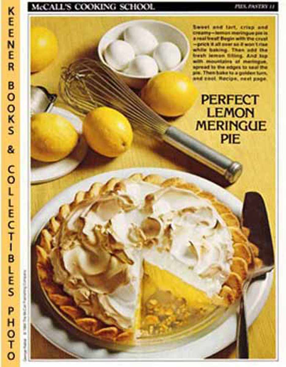 LANGAN, MARIANNE / WING, LUCY (EDITORS) - Mccall's Cooking School Recipe Card: Pies, Pastry 11 - Lemon Meringue Pie : Replacement Mccall's Recipage or Recipe Card for 3-Ring Binders : Mccall's Cooking School Cookbook Series