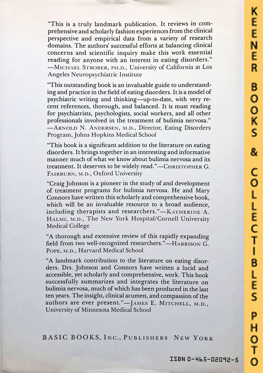 JOHNSON, CRAIG / CONNORS, MARY E. - The Etiology and Treatment of Bulimia Nervosa : A Biopsychosocial Perspective