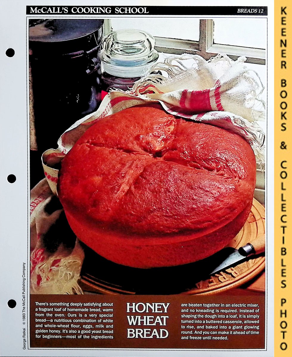 LANGAN, MARIANNE / WING, LUCY (EDITORS) - Mccall's Cooking School Recipe Card: Breads 12 - Honey Whole-Wheat Bread : Replacement Mccall's Recipage or Recipe Card for 3-Ring Binders : Mccall's Cooking School Cookbook Series