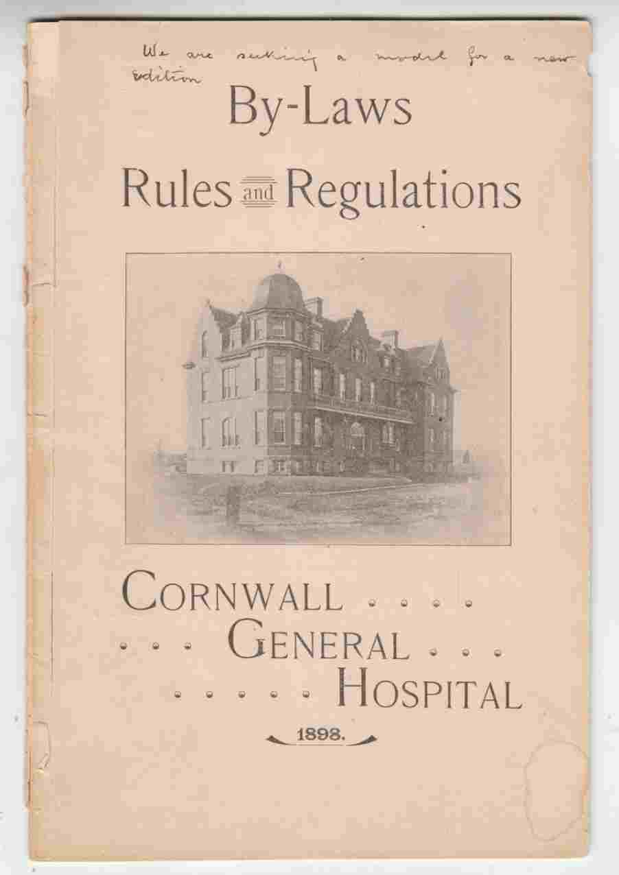 Image for By-Laws, Rules and Regulations Cornwall General Hospital