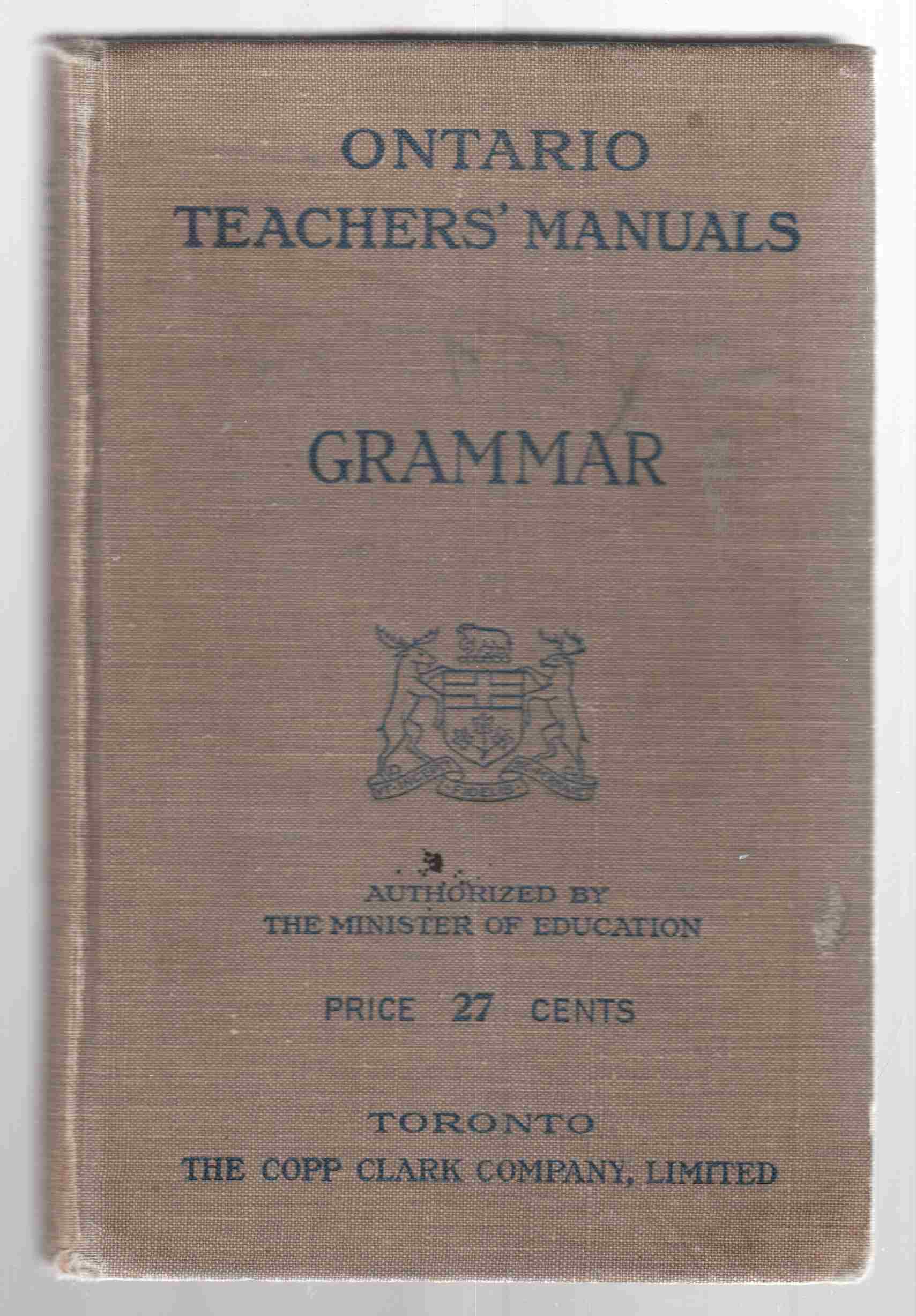 Image for Ontario Teacher's Manuals Grammar