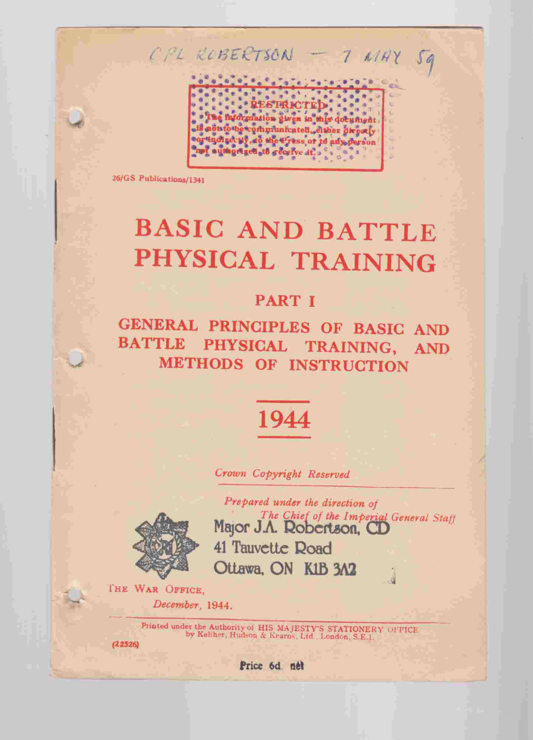 Basic And Battle Physical Training Part I General Principles Of Basic ...