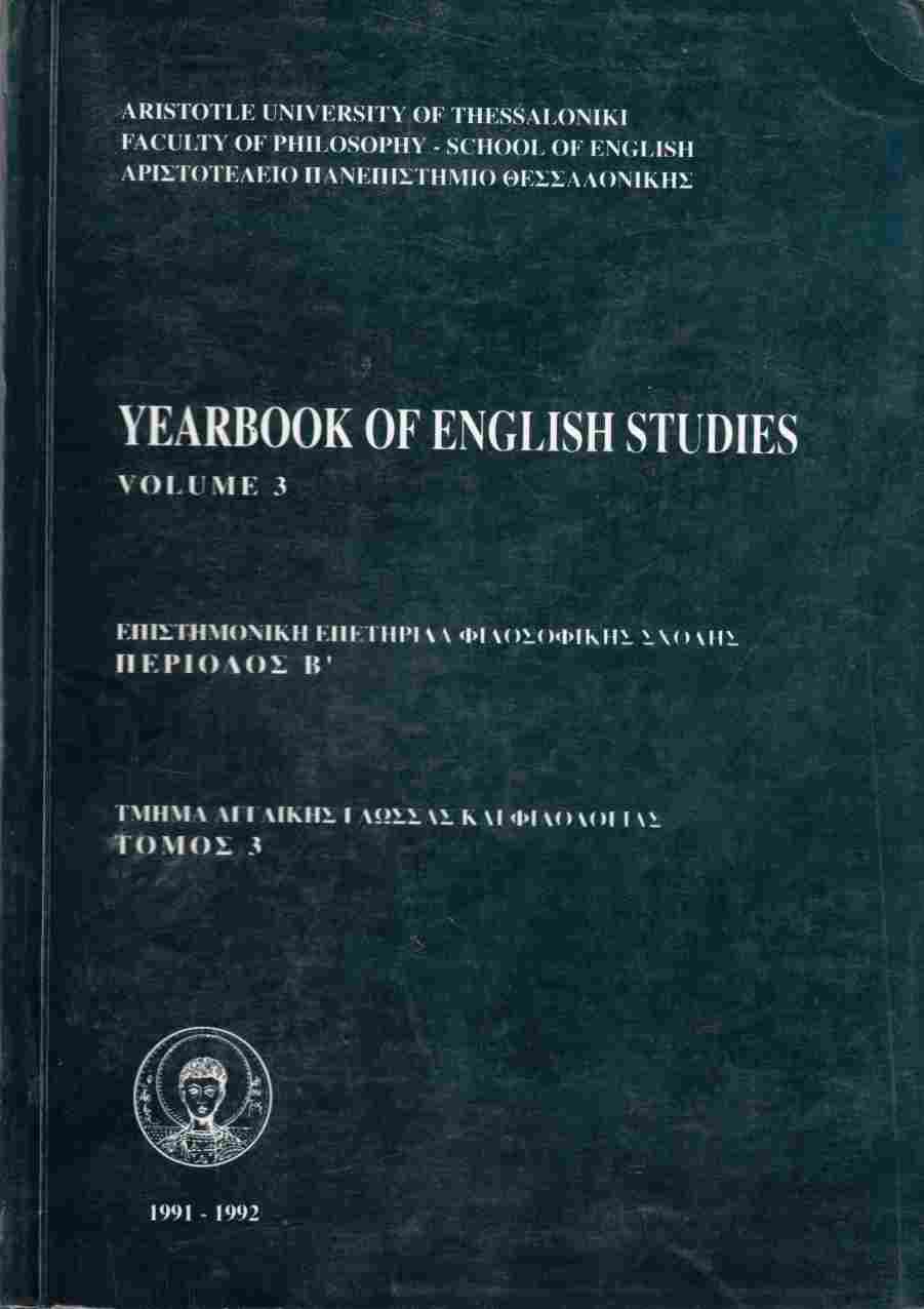 Image for Yearbook of English Studies Volume 3 1991-1992