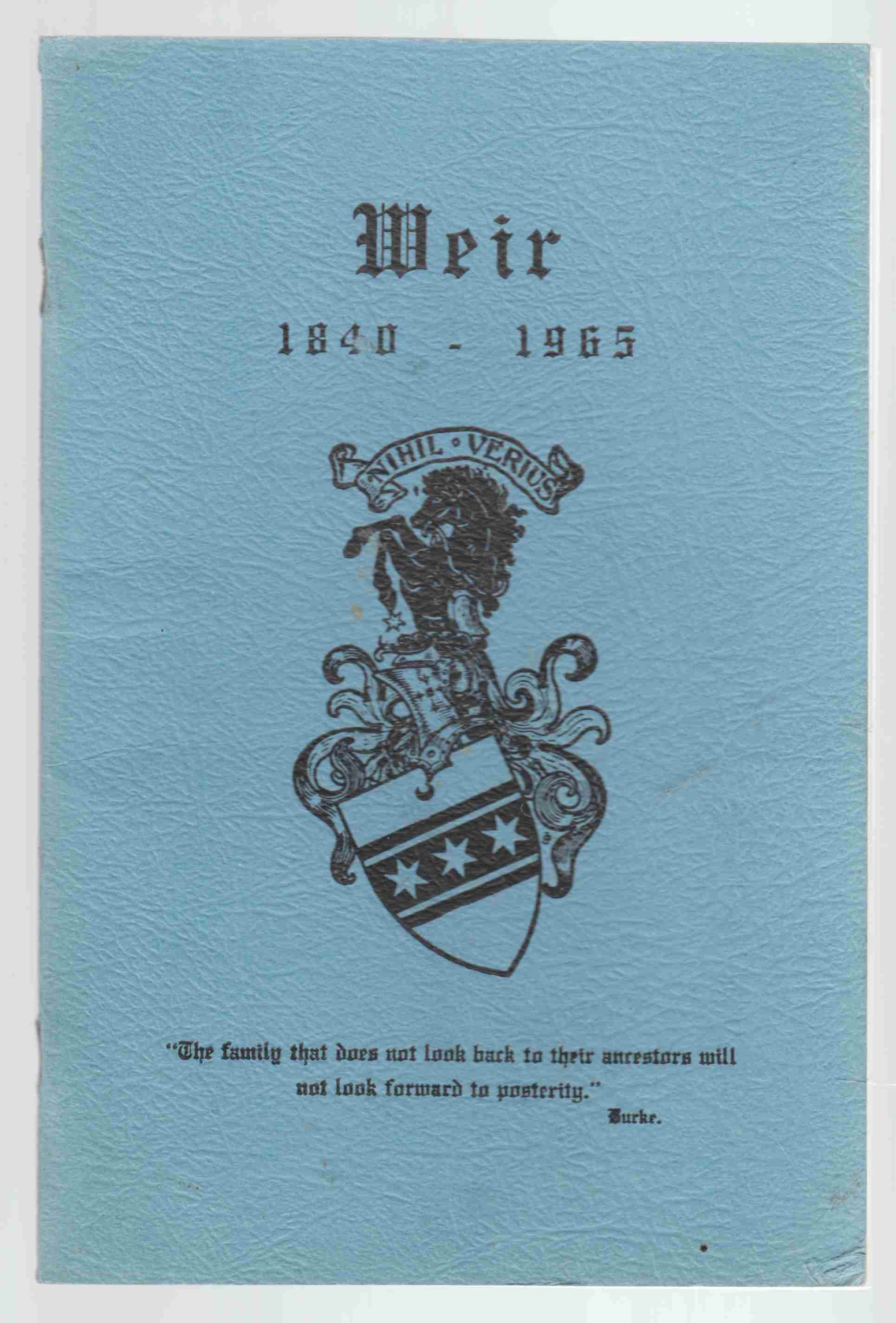 Image for Weir 1840 - 1965
