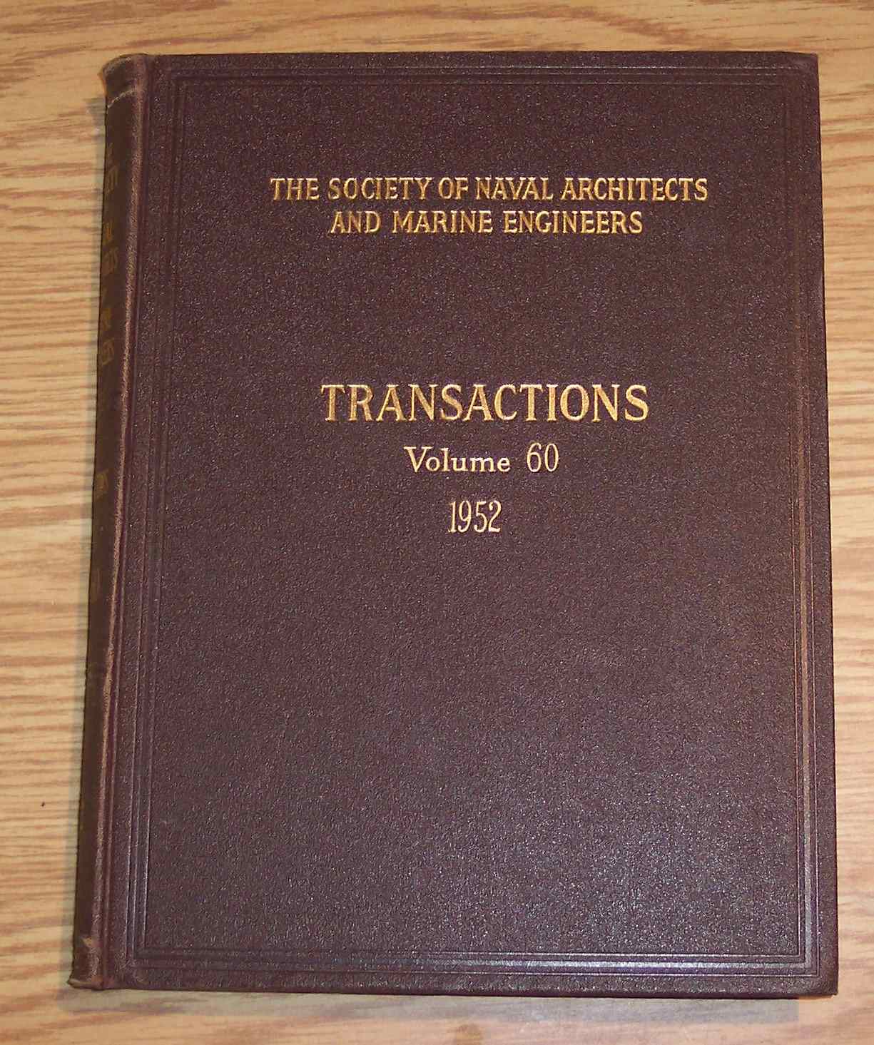 Image for The Society of Naval Architects and Marine Engineers Transactions Volume 60 1952
