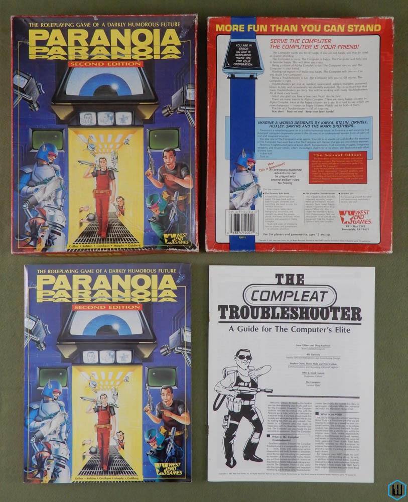 PARANOIA Roleplaying Game RPG (2nd Edition) Box Set